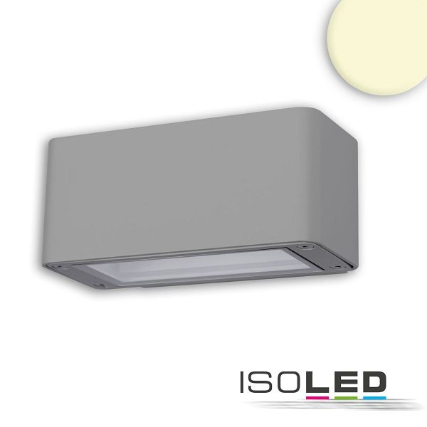ISOLED LED Wandleuchte Up&Down 4x3W CREE, IP54, silbergrau, warmweiß, 112196