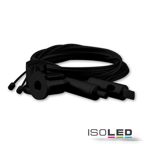 ISOLED Seilabhängung (2 Stück) mit Rutschklemme, Stahl, schwarz, 114383