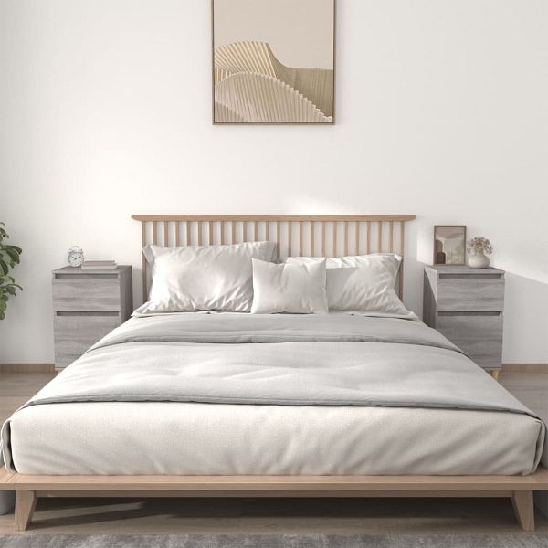 vidaXL Nachttische 2 Stück Grau Sonoma 40x35x70 cm, 819705