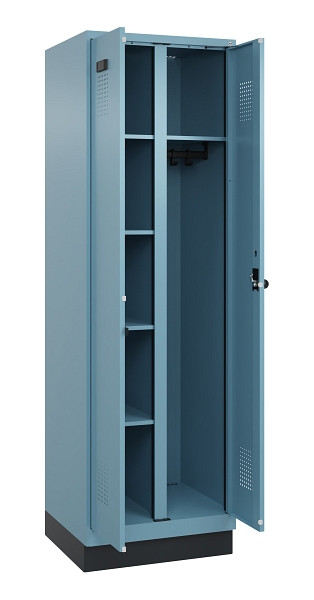 C+P Wäsche-/Garderobenspind Evolo PLUS, mit Sockel, 2 Abteile, 1950x600x500mm, 0, Drehriegel, 049620-20 S10021