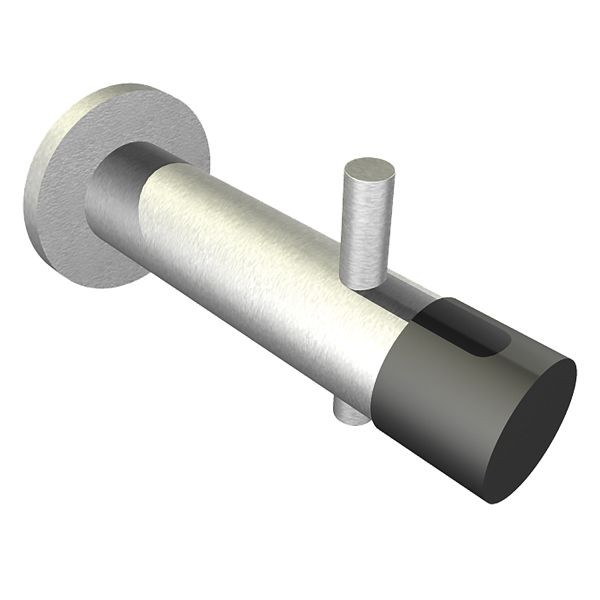 KWC Kleiderhaken, Edelstahl, 80x42x39 mm, Wandmontage, mit integriertem Türstopper, 2030016320