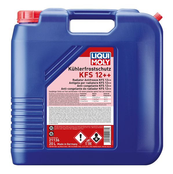 LIQUI MOLY Kühlerfrostschutz KFS 12++, Kanister Kunststoff, VE: 20 Liter, 21136