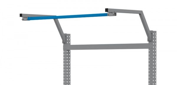Manuflex Schienenbahn-Laufschiene in Brillantblau RAL 5007 für UNIVERSAL/PROFI/PACKPOOL-Aufbauportale, für Tischbreite 1000 mm, Brillantblau, ZB3891.5007