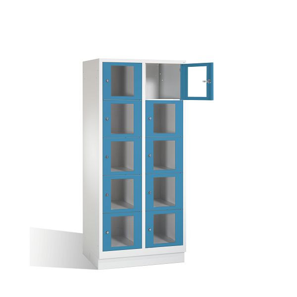 C+P Schließfachschrank Classic, H1800xB810xT500mm, Farbe: Lichtgrau / Lichtblau, 8020A225 S10003