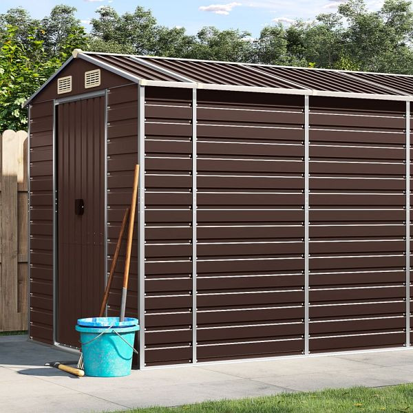 vidaXL Gerätehaus Braun 191x725x198 cm Verzinkter Stahl, 3188271