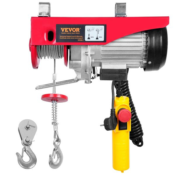 VEVOR elektrische Seilwinde 300kg bis 600kg Hubhöhe 12m 1150W Kupfermotor, kabelgebunden, DDGSSHLYXYKKY1RV9V2