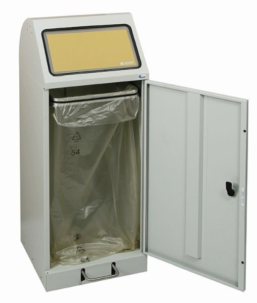 stumpf Abfalltrennung Flex-M, RAL 7035/ProPads, Tütenhalterung, 70 Liter, Fußhebel, 665-075-1-1-735