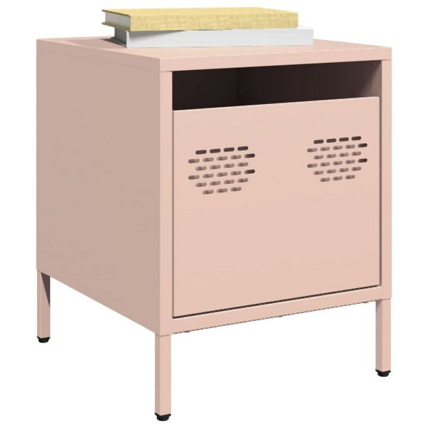 vidaXL Nachttisch Rosa 35x39x43,5 cm Stahl, Industrie-Stil, 851246