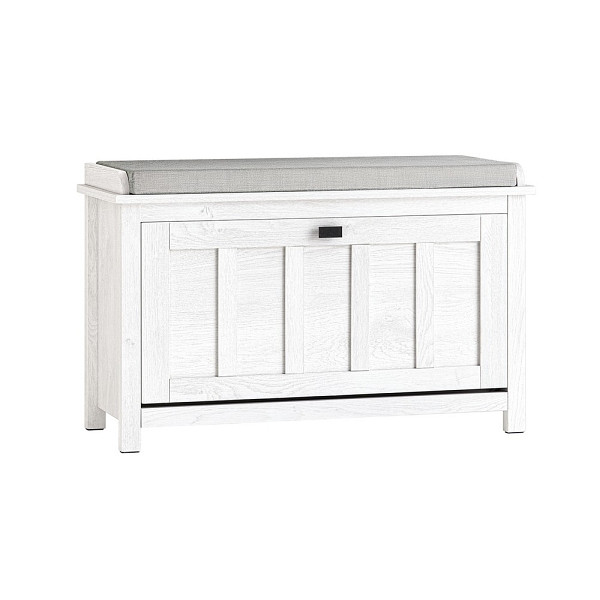 SoBuy Schuhbank mit einer Tür Weiß 80x30x50 cm, Klassisch, FSR161-W