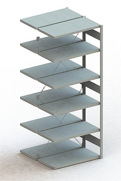 Meta S3 Steckregal CLIP 100 DAR 2500x1000x500 mm, verzinkt, Bodenanzahl: 2 x 6, 200180782