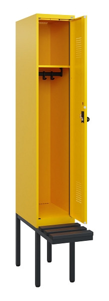 C+P Spind Evolo PLUS, 1 Abteil, 1950x300x815mm, 1023/1023, Drehriegel, Sitzfläche Kunststoff, 0490405-10 S10076