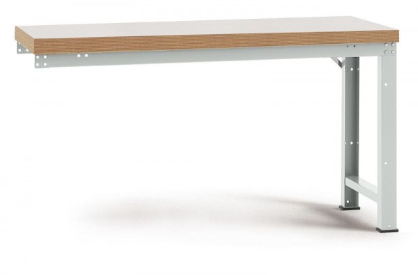Manuflex Anbauwerkbank PROFI Standard mit Kunststoffplatte, BxTxH = 1250 x 700 x 840 mm, Lichtgrau, WP4009.7035