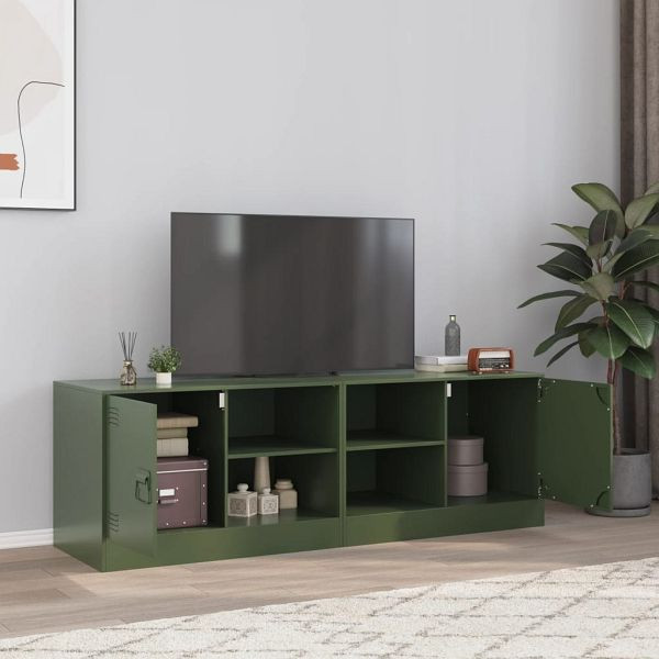 vidaXL TV-Schränke 2 Stück Olivgrün 67x39x44 cm Stahl, 841700