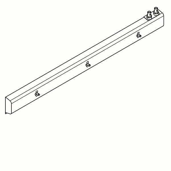 KWC Armatureneinheit, Edelstahl, Wandmontage, 3 Waschplätze, 1800 mm, Wasseranschluss von oben rechts, 3600003156