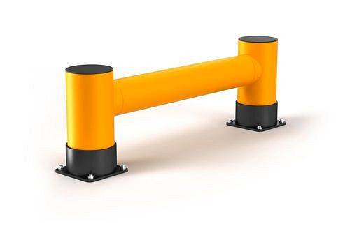 Ampere Regalendschutz aus Kunststoff, Einzelplanke, B 1200 mm, gelb/schwarz, 304879