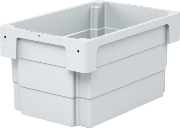 BITO Drehstapelbehälter DSB /DSB64321R 600x400x320 grau, Unterfassgriff Rippenboden, C0501-0005