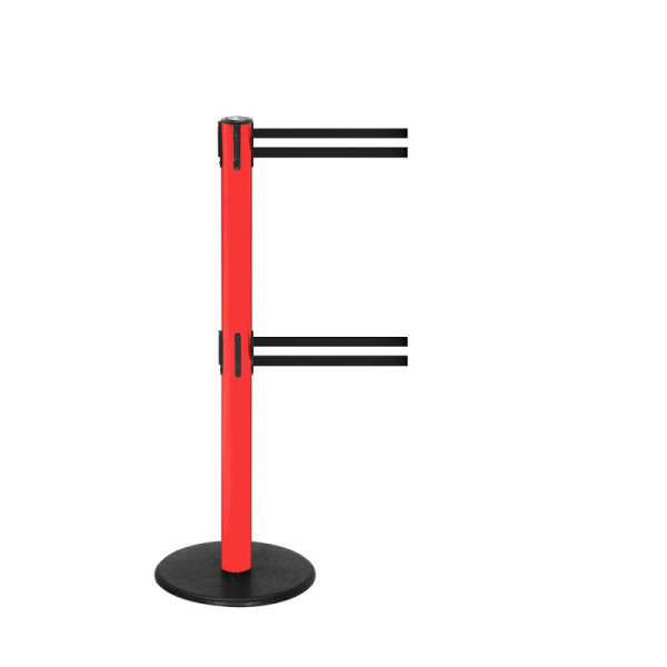 Stein HGS Personenleitsystem -P-Line Duo-, rot, schwarz/weiß/schwarz waagerecht (gestreift), mit Gurtendstück (Standard), Gurtlänge: 2 x 4 m, 14152-0702