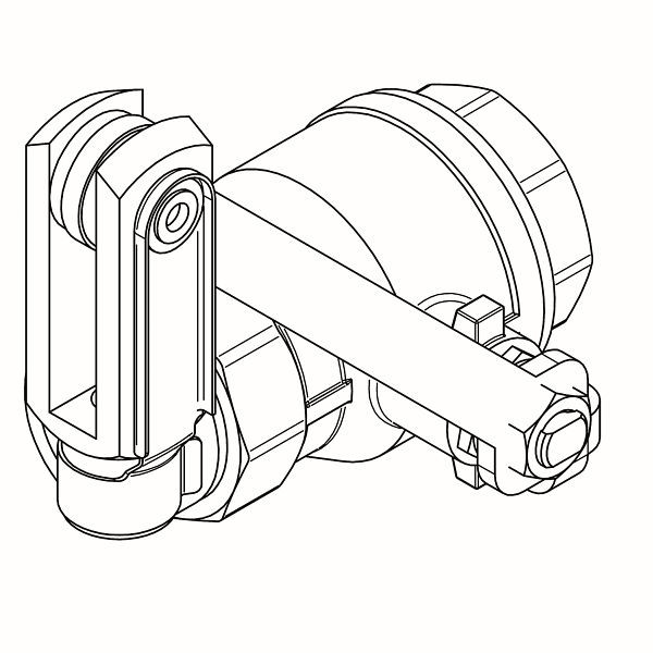 KWC Kugelhahn aus Edelstahl, mit Hebel rechts, zur Notdusche mit Zugstangenbetätigung, 2030025022
