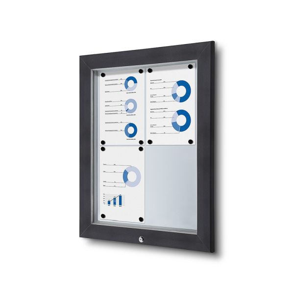 Showdown Displays Schaukasten Außen Premium 4xA4 RAL 7016, SCT4xA4PHC7016JS