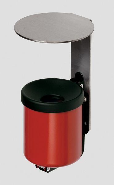 VAR Wandascher WH 10 mit Dach VA Stahl, rot, 33311, 4030695333110