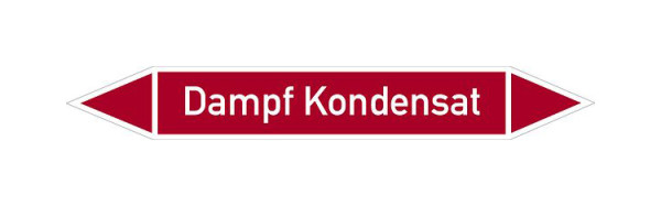 Schilder Klar Rohrleitungskennzeichen Dampf Kondensat, 187x26 mm Folie selbstklebend, 101493/61