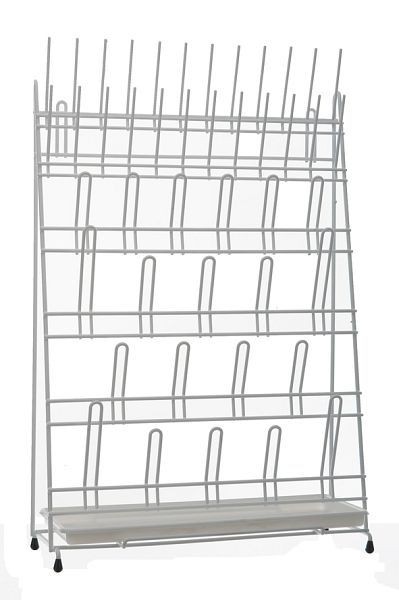 Bochem Abtropfgestell, PVC beschichtet, 420x160x610mm, 44 Steckplätze für Reagenzgläser und Kolben, mit Abtropfschale, 10140