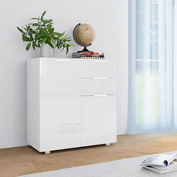 vidaXL Sideboard Hochglanz-Weiß 71x35x80 cm Holzwerkstoff, 283715