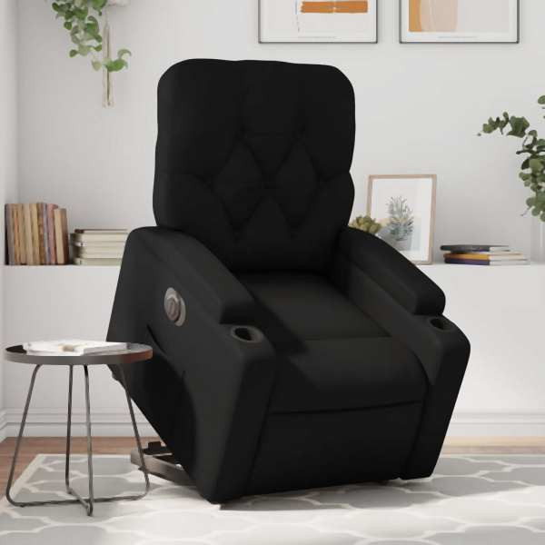 vidaXL Relaxsessel mit Aufstehhilfe Elektrisch Schwarz Kunstleder, 3204786
