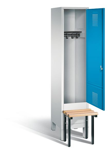 C+P Garderobenschrank Evolo, H1850xB420xT815mm, Farbe: Lichtgrau / Lichtblau, 48030-12 S10000