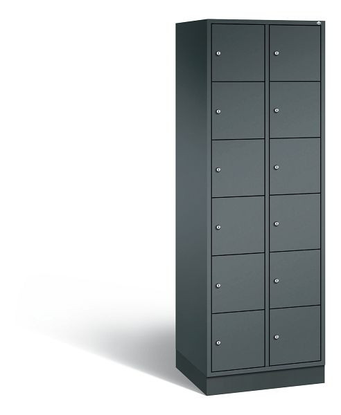 C+P Schließfachschrank Intro, 12 Fächer, H1950xB620xT490 mm, Anthrazit, 8670-201 S10170