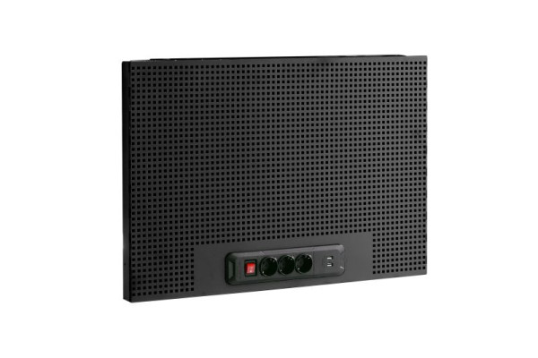 Facom JLS3 EINFACHES HALBHOHES RÜCKPANEEL MIT STECKDOSENLEISTE UND USB SCHWARZ, JLS3-PPAV1USBBS