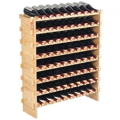 VEVOR Weinregal Flaschenregal Weinschrank Flaschenständer 72 Flaschen 8-stufig, LSJJYMSZZ72PSBAJFV0