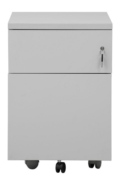 Gürkan Container, 60 x 40 x 62 cm, Lichtgrau, Grau, 1 Schublade + 1 Hängeschub, MPS/P.2, 100555