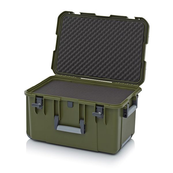 Auer Schutzkoffer Pro Trolley, Olivgrün, mit 2 gleichschließenden Schlössern, Würfelpolster, CP S 6433 B1-6003