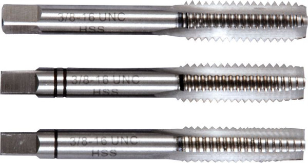 Projahn Handgewindebohrersatz für Amerikanisches Grobgewinde UNC 3 teilig HSS-G DIN 352 UNC 5/8", 93807