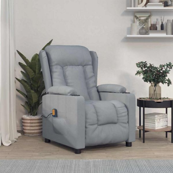 vidaXL Massagesessel Hellgrau Stoff, Entspannung, 339058