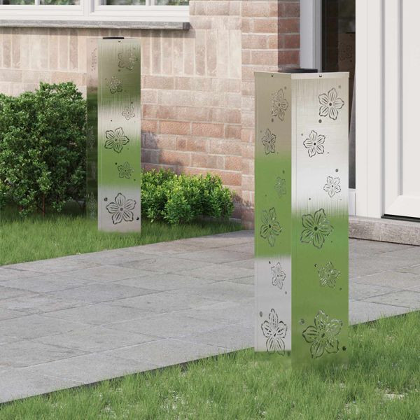 vidaXL Solar LED Weg Licht 2 pcs Edelstahl Edelstahl, 879748