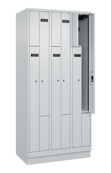 C+P Z-Spind Evolo PLUS, Sockel, 6 Fächer, 1950x900x500mm, 7035/7035, Zylinderschloss, 049023-306 S10041