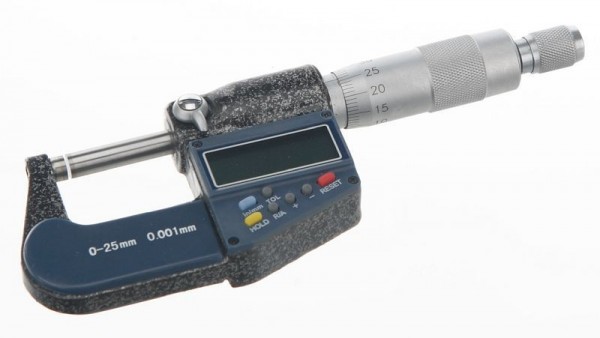 Bochem Mikrometer DIGITAL mit 5 stelliger LCD-Anzeige 0-25mm, Genauigkeit +/- 0,002mm, Ablesbarkeit 0,001mm, Wechsel mm/inch möglich, 12115