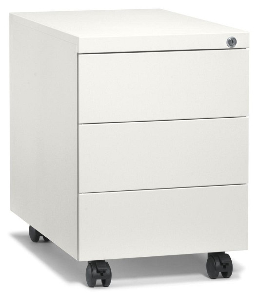 Deskin Rollcontainer BASE L, Stahl weiß RAL 9010, B 390 x H 550 x T 790 mm, 256088