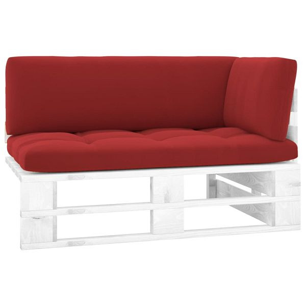 vidaXL Outdoor-Ecksofa Paletten Kiefernholz Imprägniert Weiß, 3066571