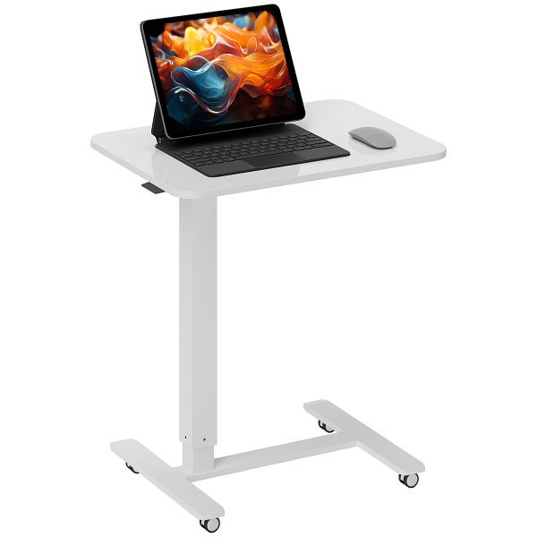 HOMCOM Stehpult Höhenverstellbar inkl. 4 Rollen C-Form 65 cm x 48 cm x 73-110 cm Weiß, 920-080V00WT