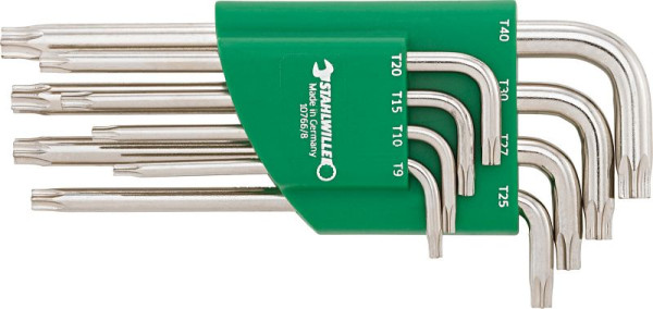 STAHLWILLE Winkelschraubendreher-Satz 10766/8 Bereich T9 - T40 8 Stück, 96432200