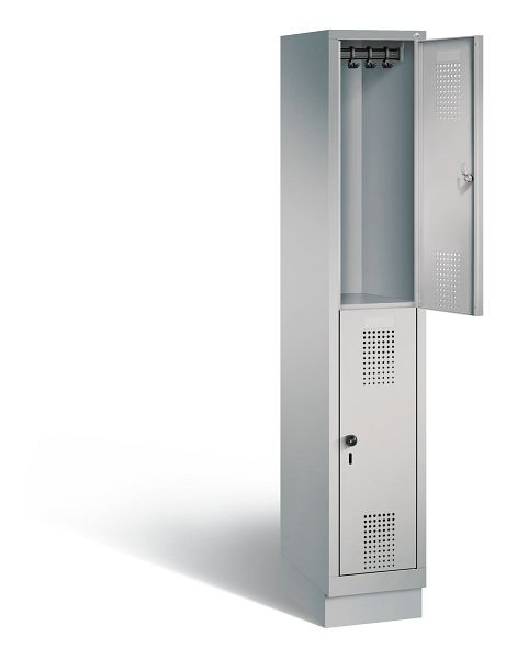 C+P Spind doppelstöckig Evolo, H1800xB320xT500mm, Farbe: Weißaluminium, 48320-10 S10109