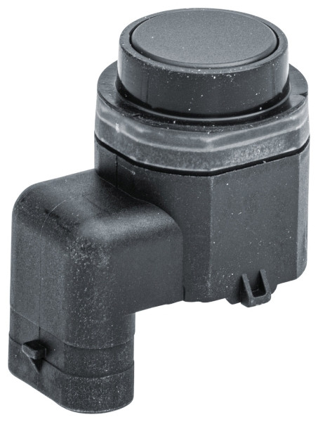 HELLA Sensor, Einparkhilfe, gewinkelt, 3-polig, gesteckt, lackierbar, mit Befestigungsring, 6PX 358 141-271