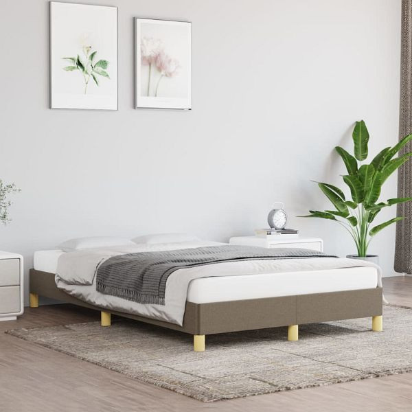 vidaXL Bettgestell Taupe 120x200 cm Stoff, Polyester, 346806