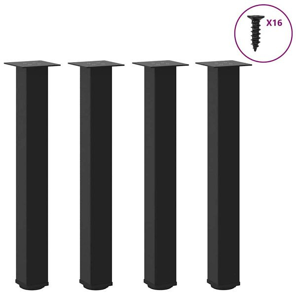 vidaXL Couchtischbeine 4 Stk. Schwarz 72-74 cm Stahl, 4012468