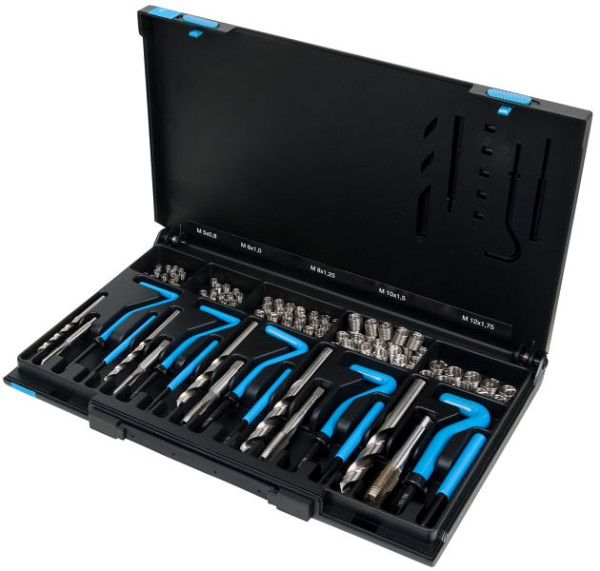 KS Tools Nirostahl Gewinde-Reparatur-Satz M5-M12, 130-teilig, 150.6150
