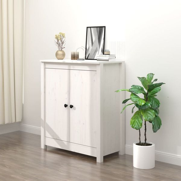 vidaXL Sideboard Weiß 70x35x80 cm Massivholz Kiefer, 813720