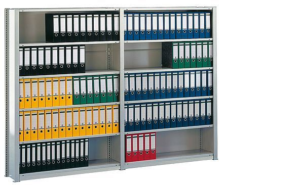 Meta Bürosteckregalwand Compact AR 2200x1000x300 mm, mit 7 Böden (einseitiges Regal), 20060880